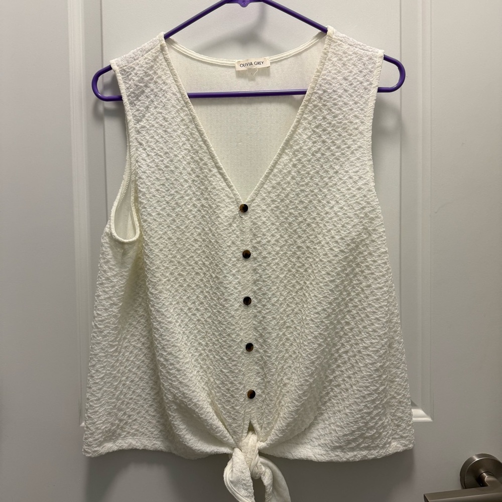 Olivia Grey Women's Sleeveless Top Size L